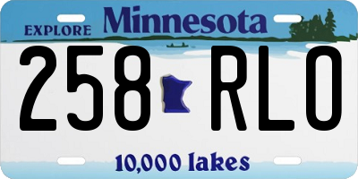 MN license plate 258RLO