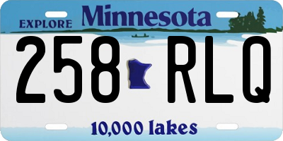 MN license plate 258RLQ