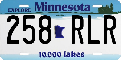 MN license plate 258RLR