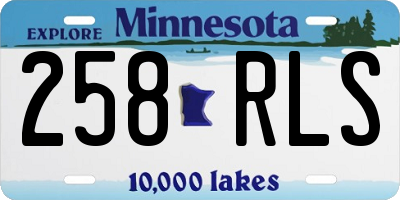 MN license plate 258RLS