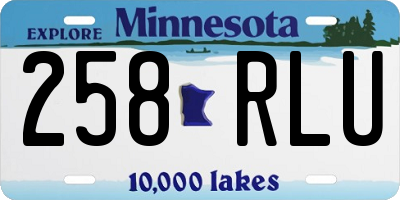 MN license plate 258RLU