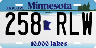 MN license plate 258RLW