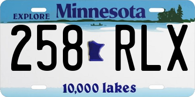 MN license plate 258RLX