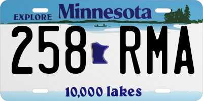 MN license plate 258RMA