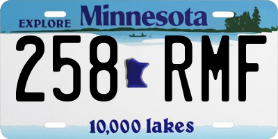MN license plate 258RMF