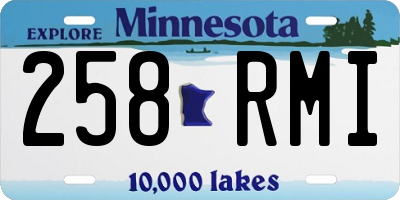 MN license plate 258RMI