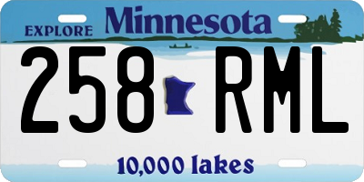 MN license plate 258RML