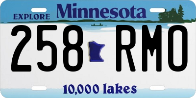 MN license plate 258RMO