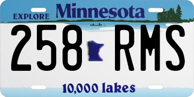 MN license plate 258RMS