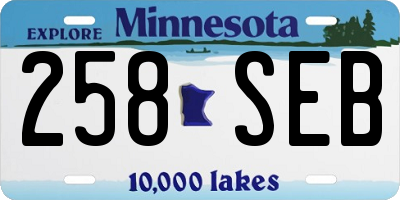 MN license plate 258SEB
