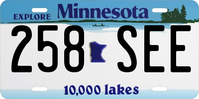 MN license plate 258SEE