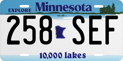 MN license plate 258SEF