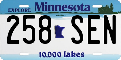 MN license plate 258SEN