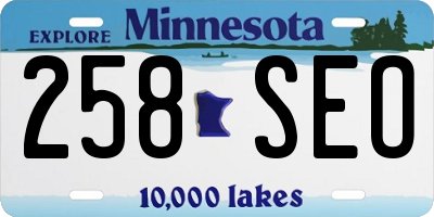 MN license plate 258SEO