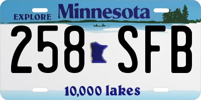 MN license plate 258SFB