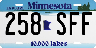 MN license plate 258SFF