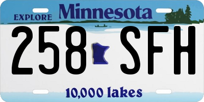 MN license plate 258SFH