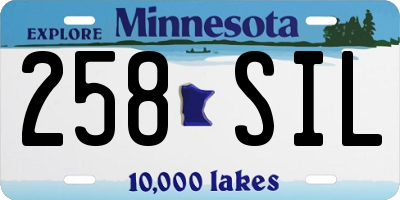 MN license plate 258SIL
