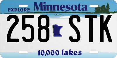 MN license plate 258STK