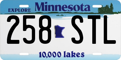 MN license plate 258STL