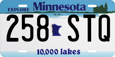 MN license plate 258STQ