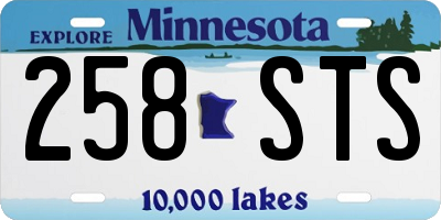 MN license plate 258STS