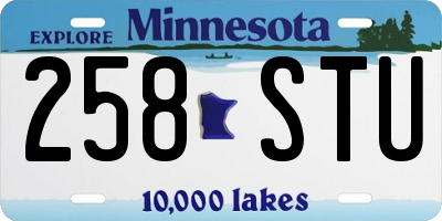 MN license plate 258STU