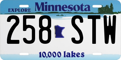 MN license plate 258STW