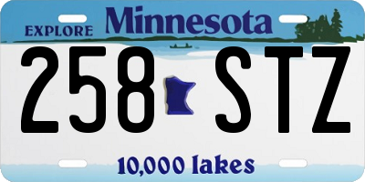 MN license plate 258STZ