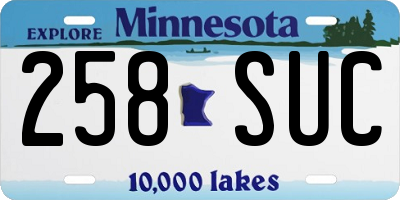 MN license plate 258SUC