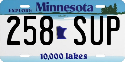 MN license plate 258SUP