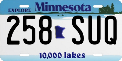 MN license plate 258SUQ