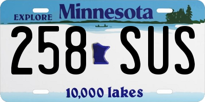 MN license plate 258SUS