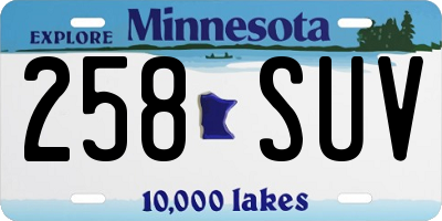 MN license plate 258SUV