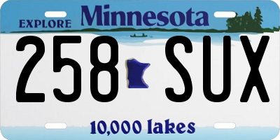 MN license plate 258SUX