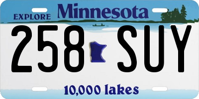 MN license plate 258SUY