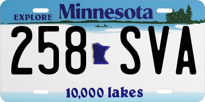 MN license plate 258SVA
