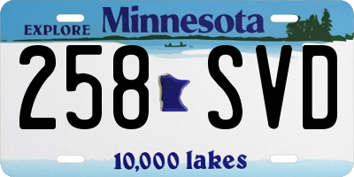 MN license plate 258SVD