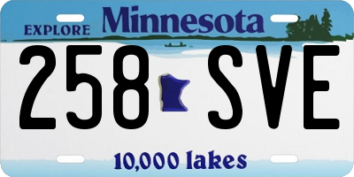 MN license plate 258SVE