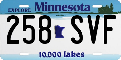 MN license plate 258SVF