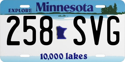 MN license plate 258SVG
