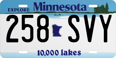 MN license plate 258SVY