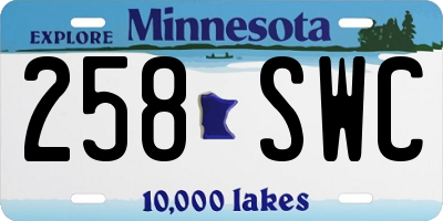 MN license plate 258SWC