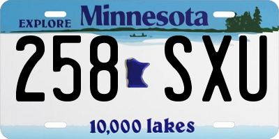 MN license plate 258SXU