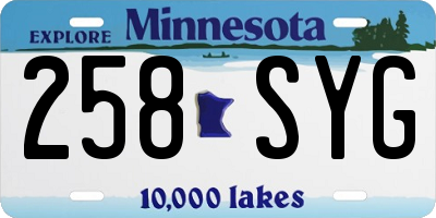 MN license plate 258SYG