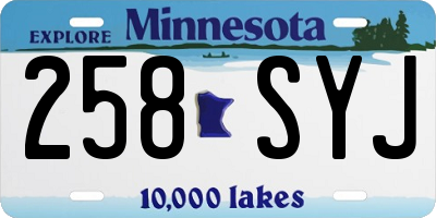 MN license plate 258SYJ