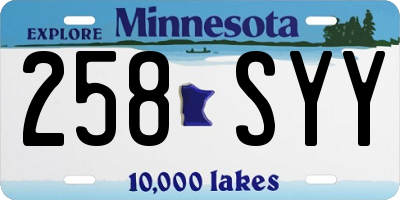 MN license plate 258SYY