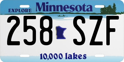 MN license plate 258SZF