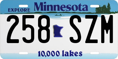 MN license plate 258SZM