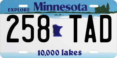 MN license plate 258TAD